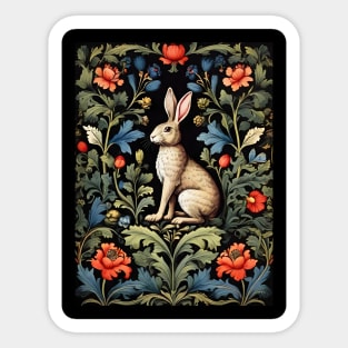 Rabbit in Forest | William Morris Inspired Art Sticker